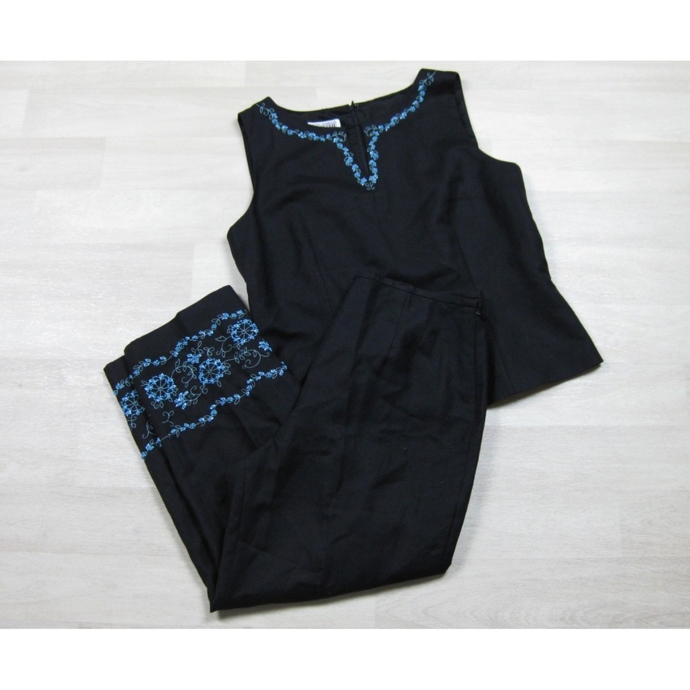 Vintage‎ 90s Yves Cossette Depeche Mode 2 Piece Linen Set (16) Beaded Coastal